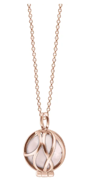 ENGELSRUFER ROSE GOLD PLATED ROSE QUARTZ POWERFUL STONE PARADISE NECKLACE