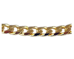 9CT YG ITAILAIAN FLAT CURB BRACELET 21CM