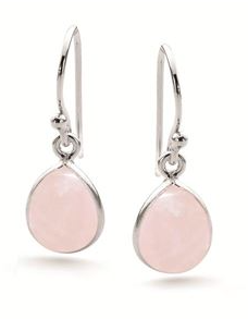 S/S NATURAL ROSE QUARTZ EARRINGS 11MM X 9MM