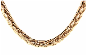 9CT YG HOLLOW FOXTAIL BRACELET 19CM