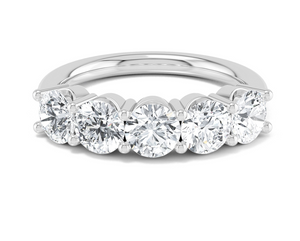 14K WG LAB GROWN DIAMOND 5 STONE RING