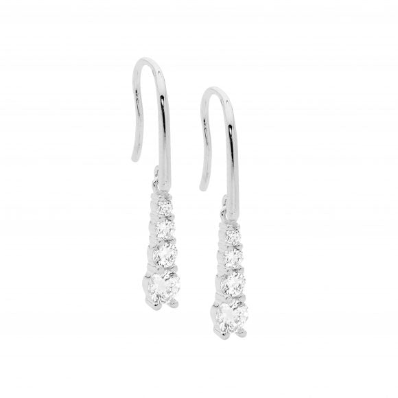 ELLANI COLLECTIONS S/S CZ DROP EARRINGS