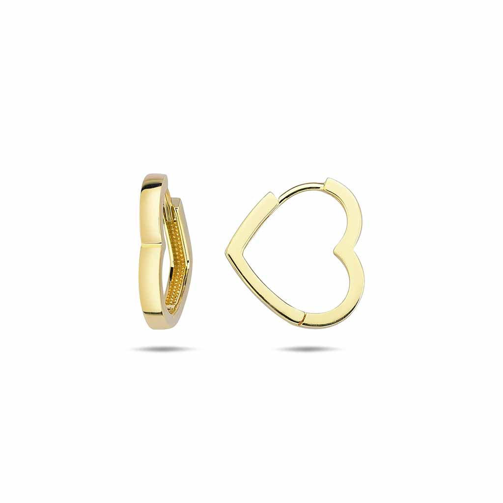 9CT YG HEART SHAPED HUGGIE EARRINGS