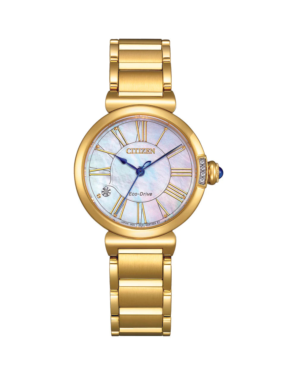 CITIZEN LADIES GOLD ECO-DRIVE WATCH EM1062-57D