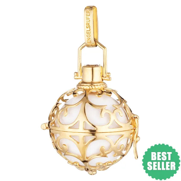 ENGELSRUFER GOLD PLATE WHITE SOUNDBALL PENDANT Small