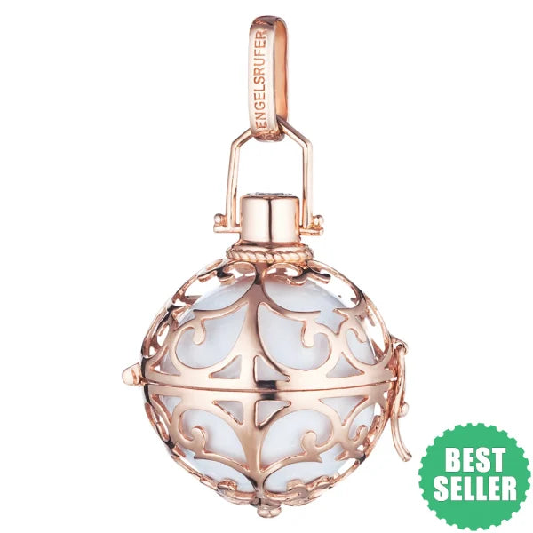 ENGELSRUFER ROSE GOLD PLATE WHITE SOUNDBALL PENDANT Large