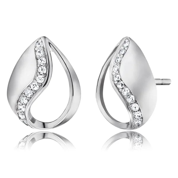 ENGELSRUFER SILVER TEAR OF HEAVEN CZ STUD EARRINGS