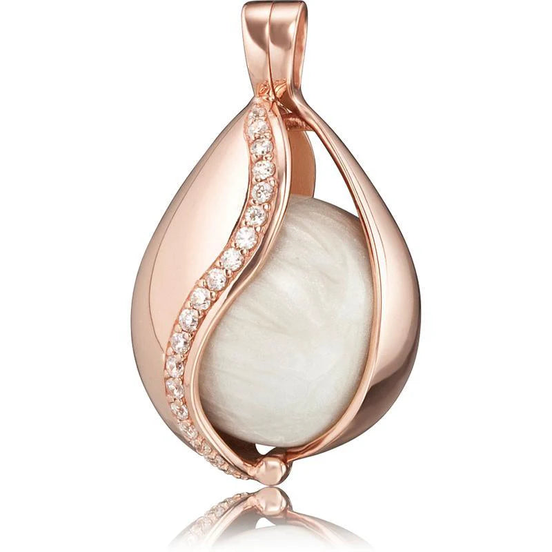 ENGELSRUFER ROSE GOLD TEAR OF HEAVEN CZ SOUNDBALL PENDANT Small