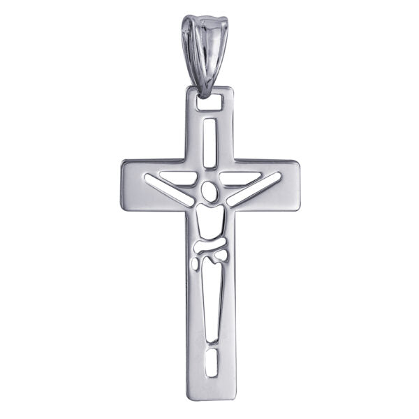 STERLING SILVER 925 CUT OUT CRUCIFIX 17mm x 28mm