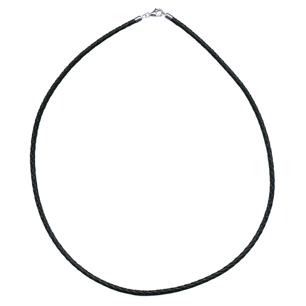 3MM "LEATHER" NECKLACE W S/S CLASP 55CM