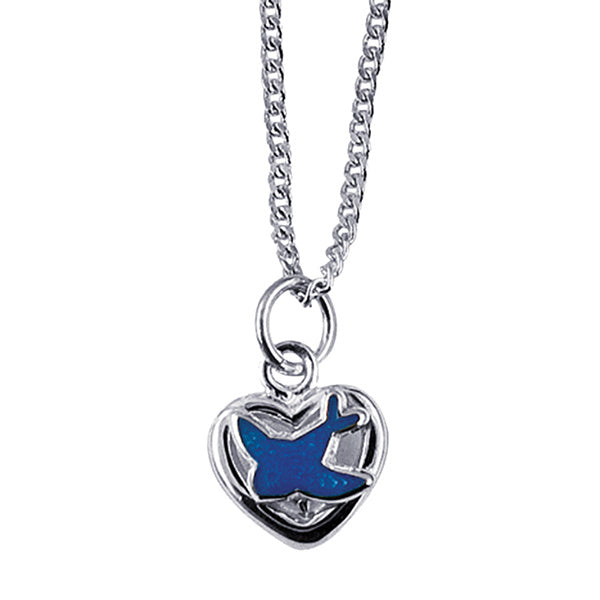 S/S 925 KIDS BLUEBIRD HEART PENDANT WITH 42CM DISPLAY CHAIN