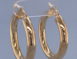 9CT YG HOLLOW RND TUBE HOOP EARRINGS - 28X4 - 2.4g