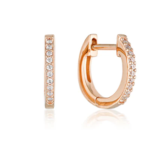 GEORGINI NOEL NIGHTS SHINE ROSE GOLD PLATED CZ HOOP EARRINGS