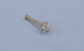 9CT YG CZ CLAW SET STAR NOSE BALL STUD - 3MM 0.10g