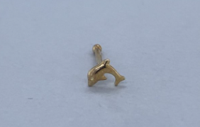 9CT YG DOLPHIN NOSE STUD BALL END - 4X4 - 0.11g