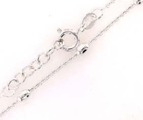 STERLING SILVER 925 OV BALL ON ANCHOR ANKLE CHAIN 2.6MM 24+2CM 2g