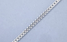 STERLING SILVER 925 CURB LINK CHAIN - 1.7MM 40+5CM