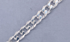 STERLING SILVER 925 OVAL CURB LINK BRACELET- 4.2MM 21CM