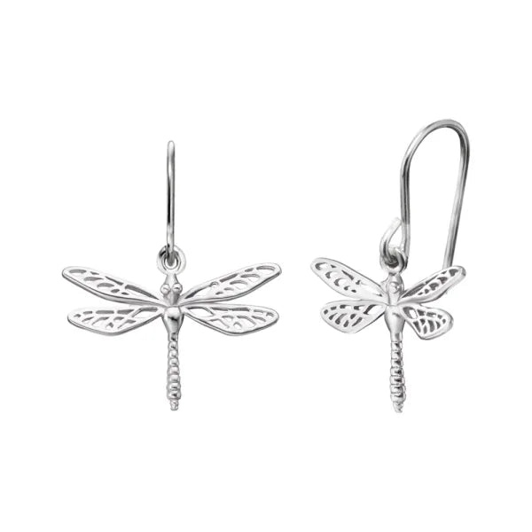 ENGELSRUFER SILVER DRAGONFLY HOOK EARRINGS