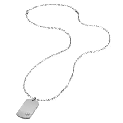 SAVE BRAVE BARNEY COMPASS DOG TAG STAINLESS STEEL NECKLACE