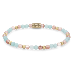 REBEL & ROSE LADIES BRACELET RR-40111-G PINK ROSE & BLUE - 4MM