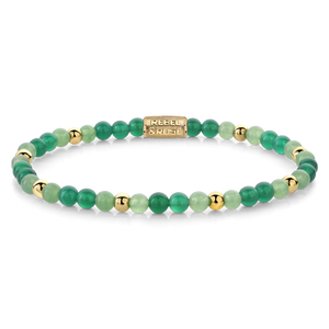 REBEL & ROSE LADIES BRACELET RR-40122-G GREEN MORNING VIBES - 4MM YG PLATED