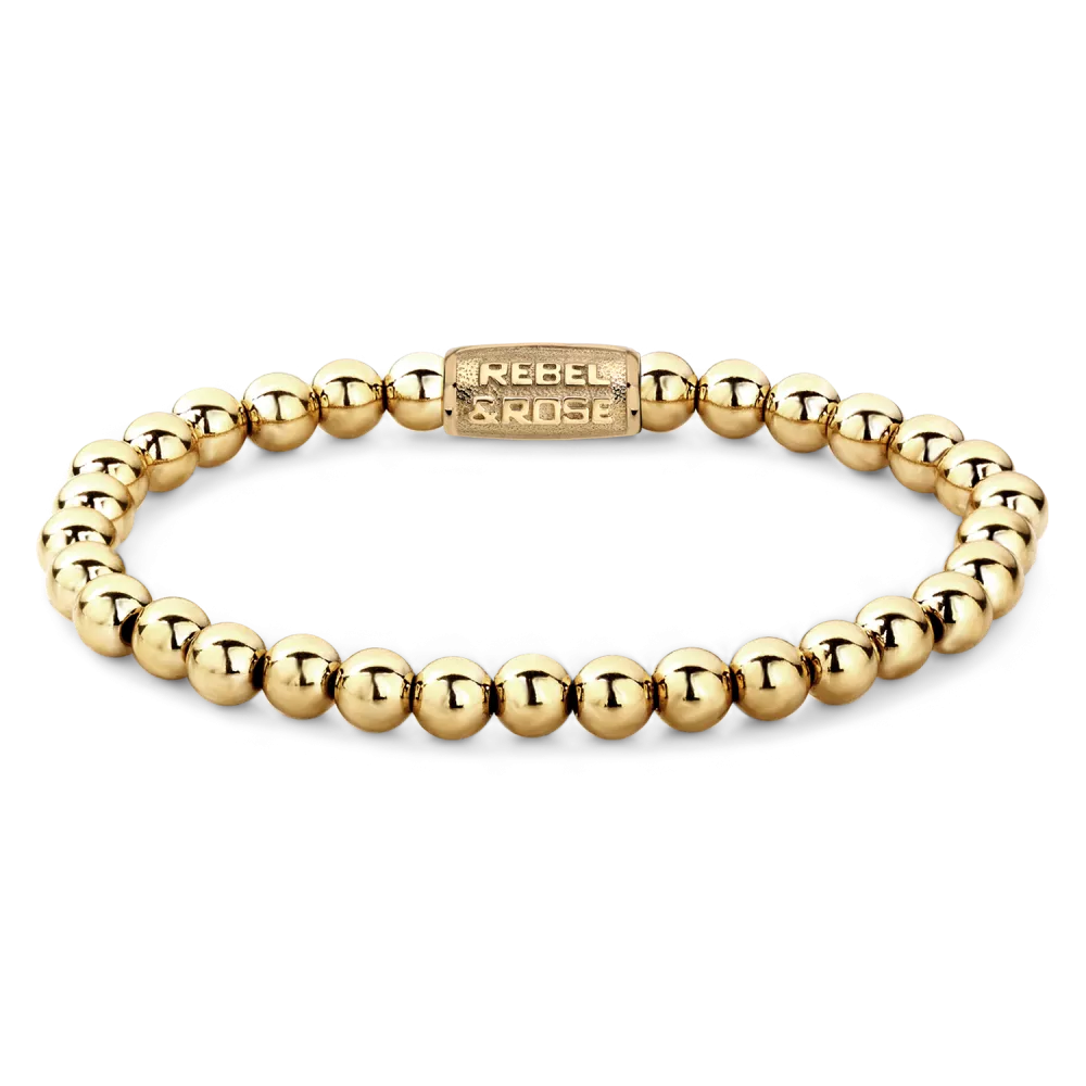 REBEL & ROSE LADIES BRACELET RR60046-G YELLOW GOLD ONLY - 6MM