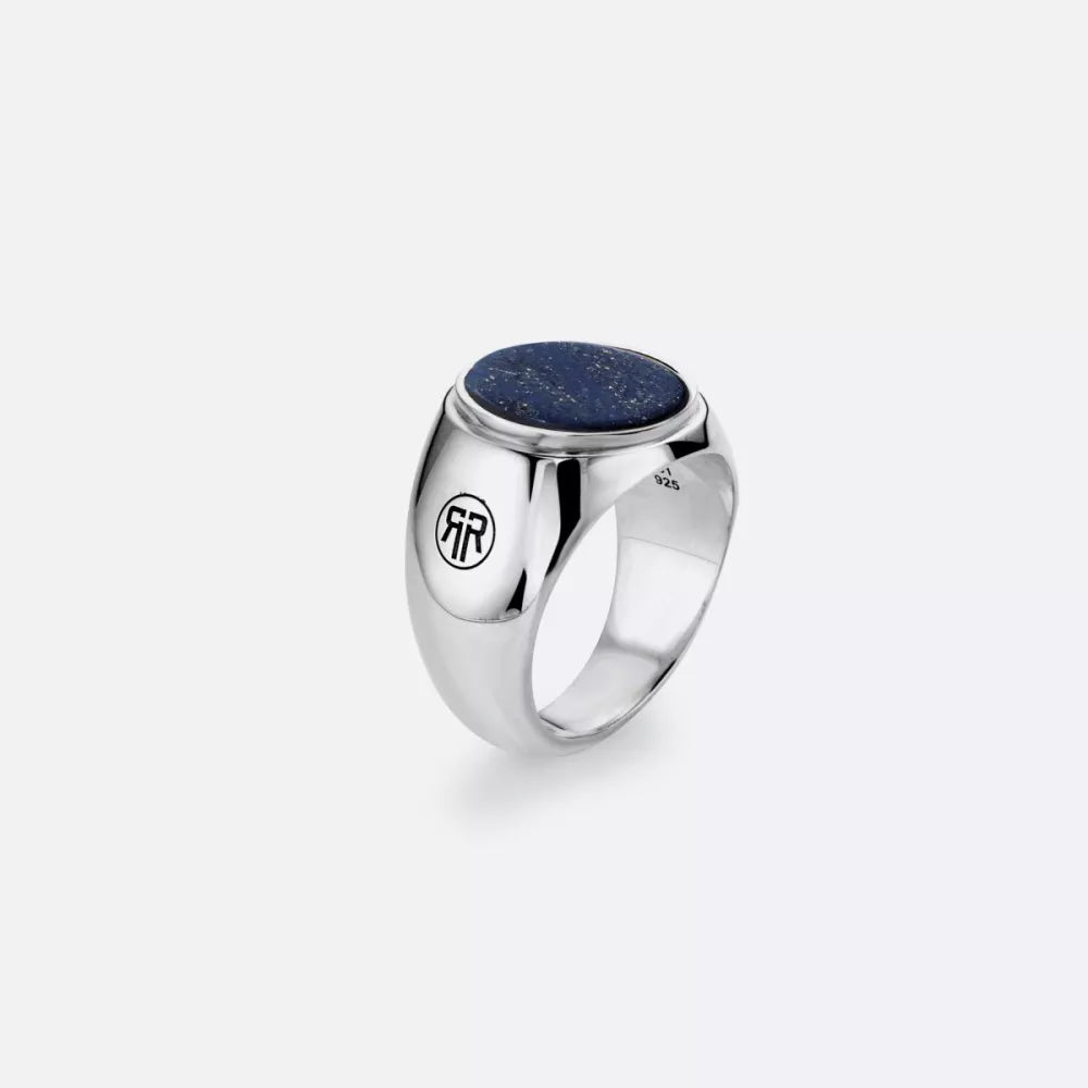 REBEL & ROSE RING RR-RG029-S  ROUND LAPIS LOWNECK