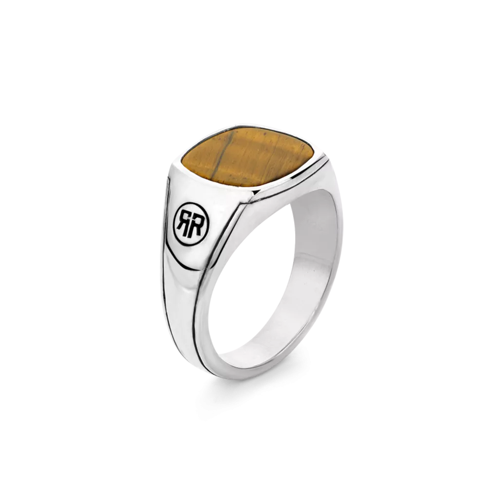 REBEL & ROSE RING RR-RG051-S SQUARE TIGER