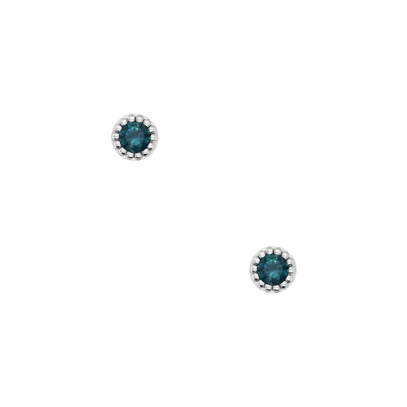 9K WG NATURAL AUSTRALIAN TEAL SAPPHIRE STUD EARRINGS