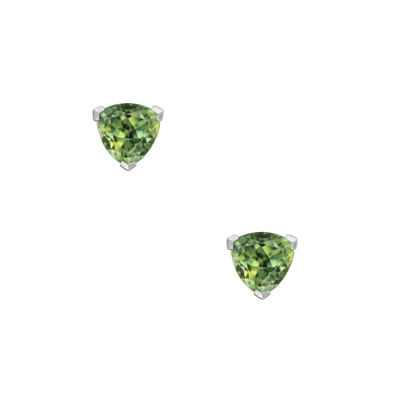 9K WG NATURAL AUSTRALIAN TEAL SAPPHIRE STUD EARRINGS