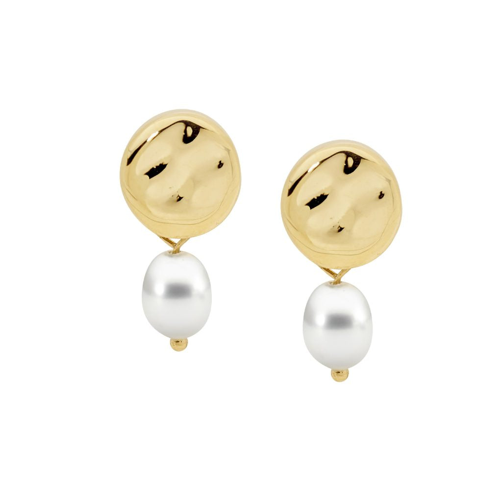 ELLANI COLLECTION GOLD IP PLATED STAINLESS STEEL EARRINGS