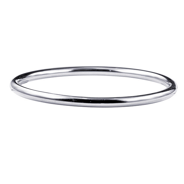 ST/STEEL RH PL SOLID GOLF BANGLE 60MM