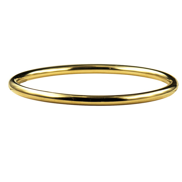 ST/STEEL GOLD IP PLATED SOLID GOLF BANGLE 60MM