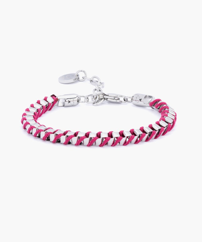 PIG & HEN LADIES CLEO MAGENTA/SILVER BRACELET