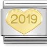 NOMINATION COMPOSABLE CLASSIC SYMBOLS STEEL & 18K GOLD HEART 2019 030149/36