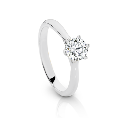 18K WG DIAMOND SOLITAIRE RING