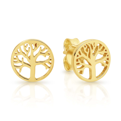 9CT YG TREE OF LIFE STUD EARRINGS