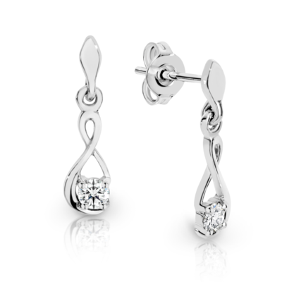 9K WG DIAMOND DROP STUD EARRINGS