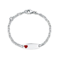 SS 925 KIDS HEART ID BRACELET 16CM