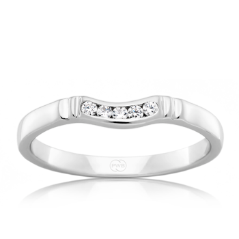 9K WG DIAMOND FITTED BAND TDW=0.015CTS 5X HPS MINED DIAMONDS