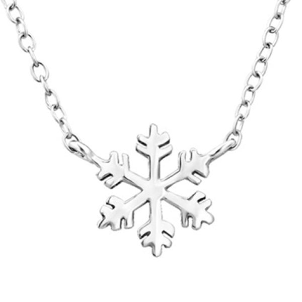 S/S 925 KIDS SNOWFLAKE NECKLET WITH A 40CM CHAIN WITH 5CM EXT