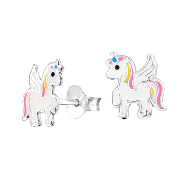 S/S 925 KIDS ENAMEL UNICORN STUD EARRINGS