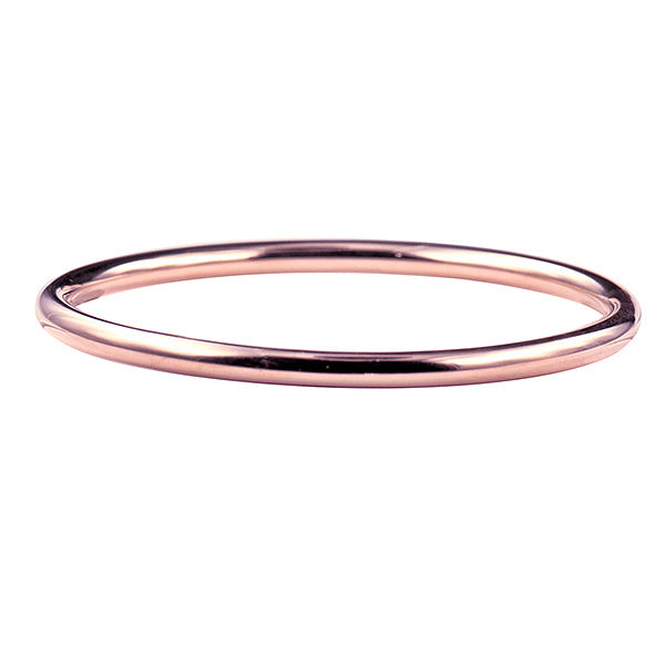 ST/STEEL PINK IP PLATED SOLID GOLF BANGLE 70MM