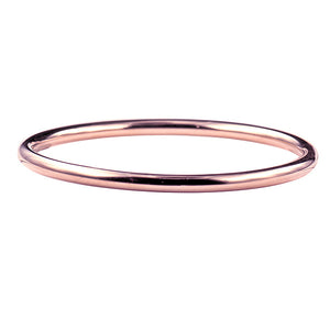 ST/STEEL PINK IP PLATED SOLID GOLF BANGLE 65MM