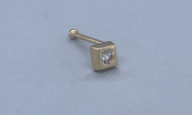 9CT YG CZ IN SQUARE NOSE BALL STUD - 3X3 - 0.15g