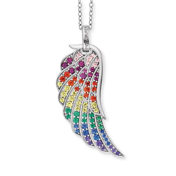 ENGELSRUFER SILVER RAINBOW WING MEDIUM CZ NECKLACE