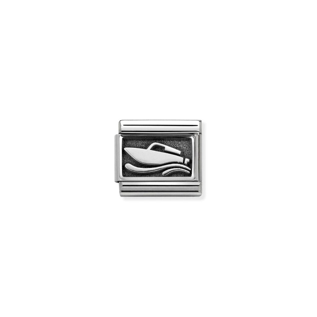 NOMINATION CHARM LINK "SPEED BOAT" STAINLESS STEEL WITH 925 SILVER, 330102 46