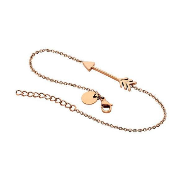 ELLANI COLLECTIONS STAINLESS STEEL ARROW BRACELET 19CM W/ EXT CHAIN  ROSE GOLD IP PLATING