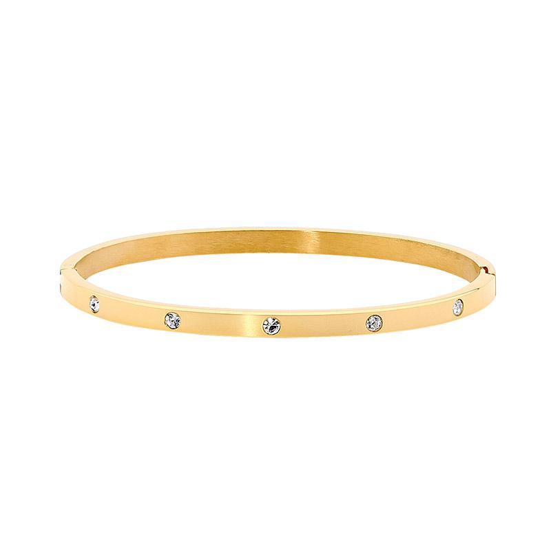 ELLANI COLLECTION GOLD IP PLATED STAINLESS STEEL BANGLE